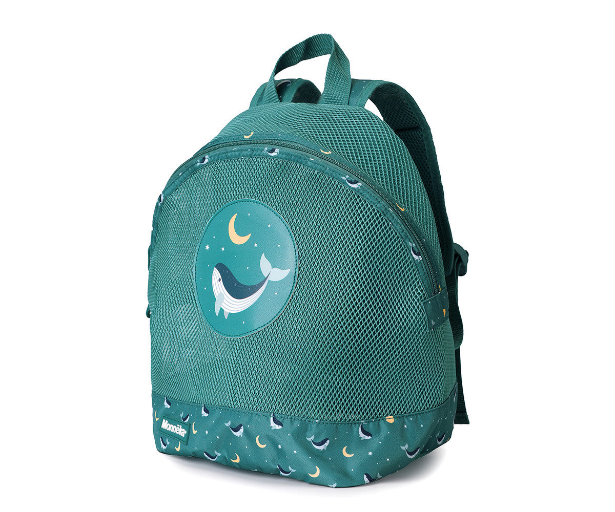 Monneka Mochila infantil Anti-areia Whale Teal