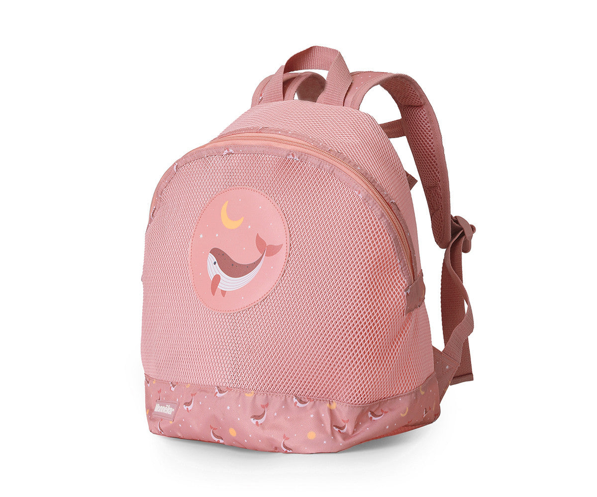 Monneka Mochila infantil Anti-areia Whale Pink