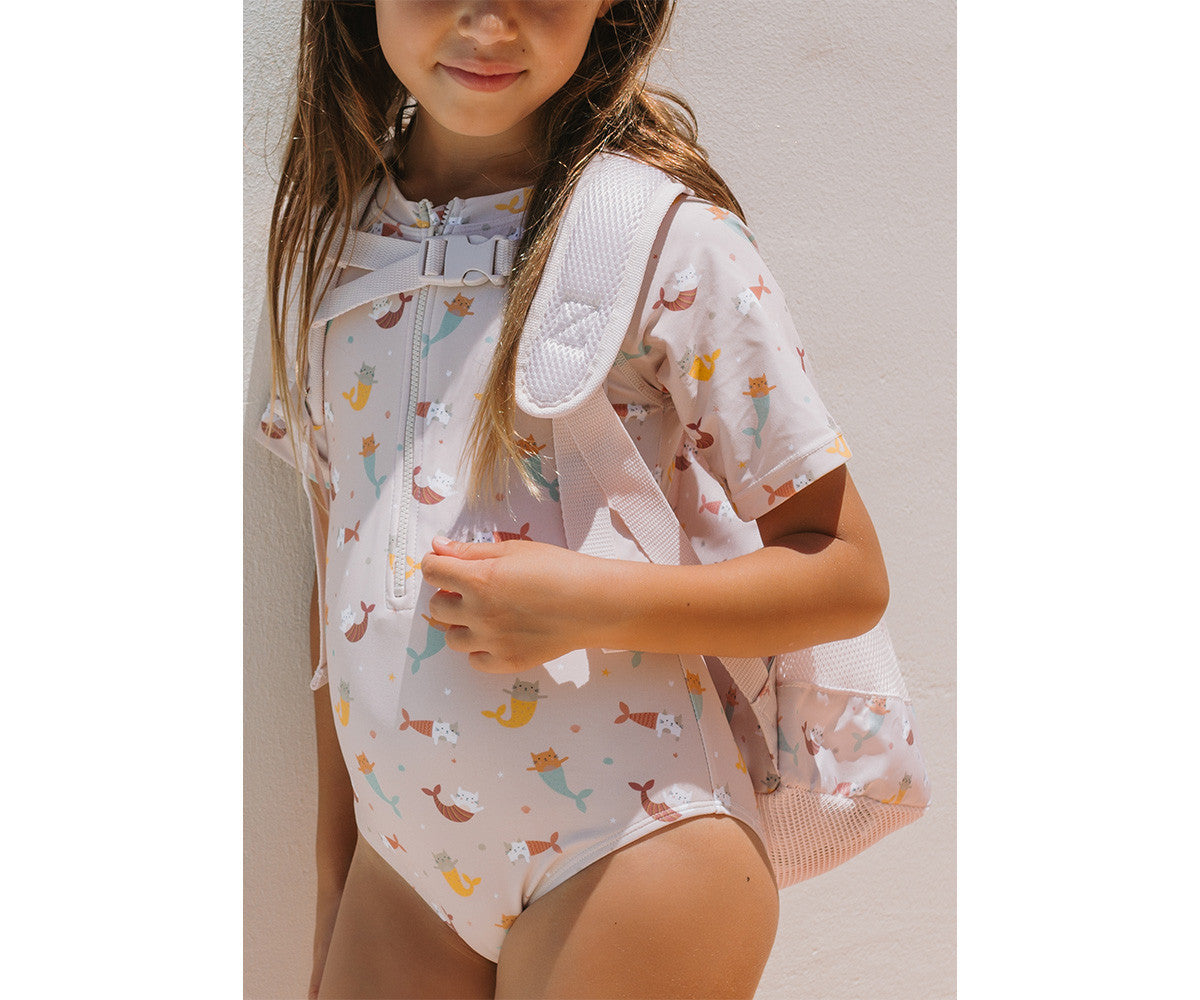 Monneka Mochila infantil Anti-areia Mermaid Cats
