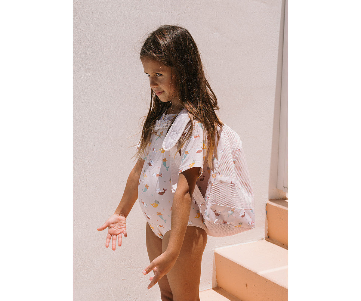 Monneka Mochila infantil Anti-areia Mermaid Cats