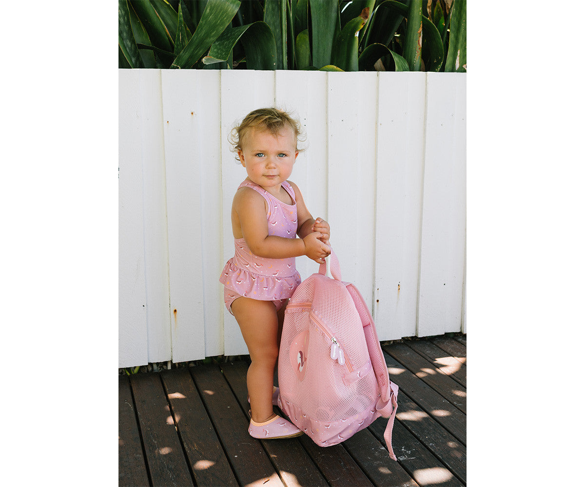 Monneka Mochila infantil Anti-areia Whale Pink