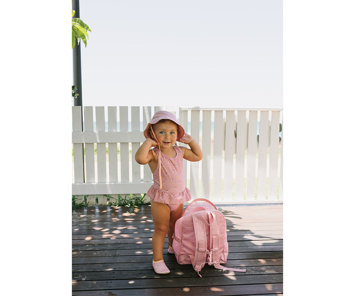 Monneka Mochila infantil Anti-areia Whale Pink