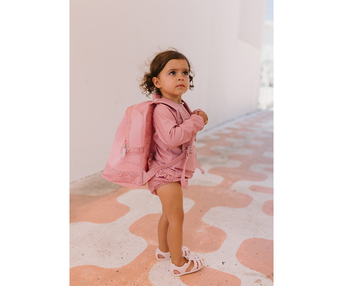 Monneka Mochila infantil Anti-areia Whale Pink