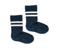 Pack de 3 pares de meias antiderrapantes GoBabyGo Sport em algodão orgânico, cor azul marinho, com pontos na sola