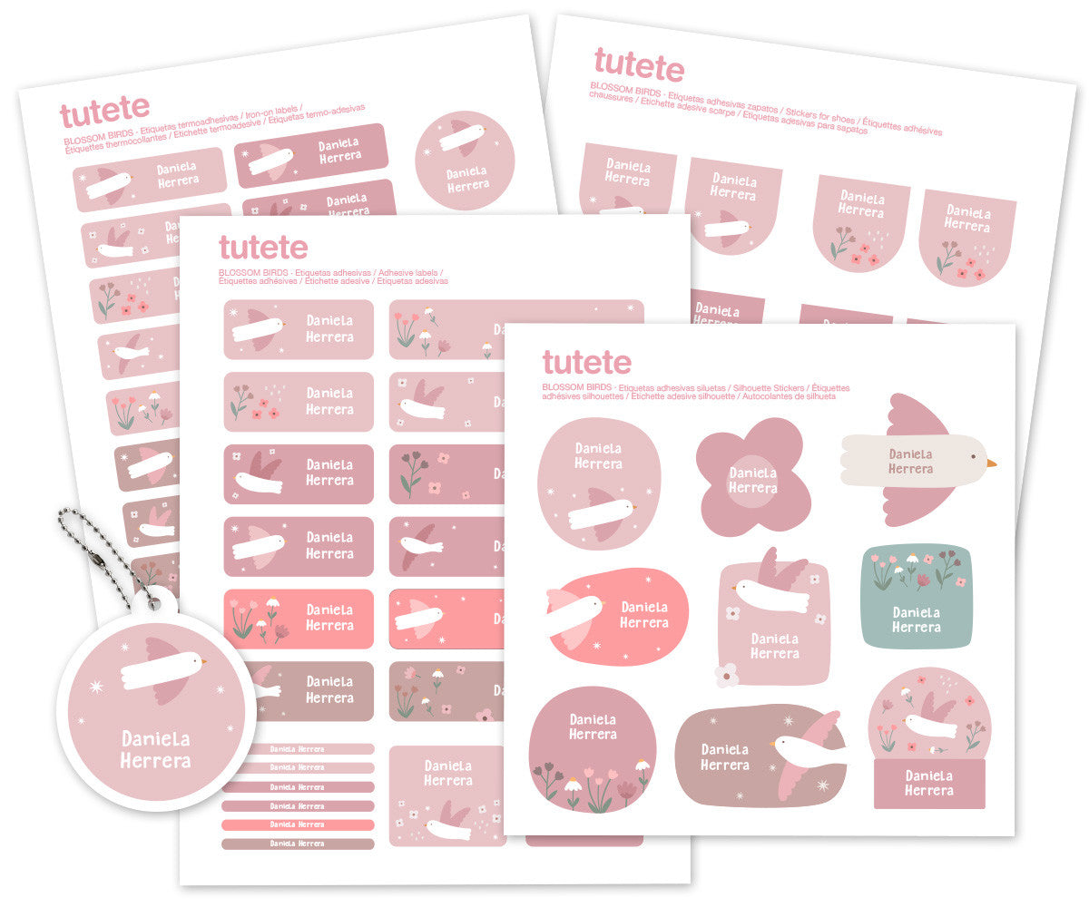 Tutete Pack Combinado Termocolantes e Adesivos Blossom Birds