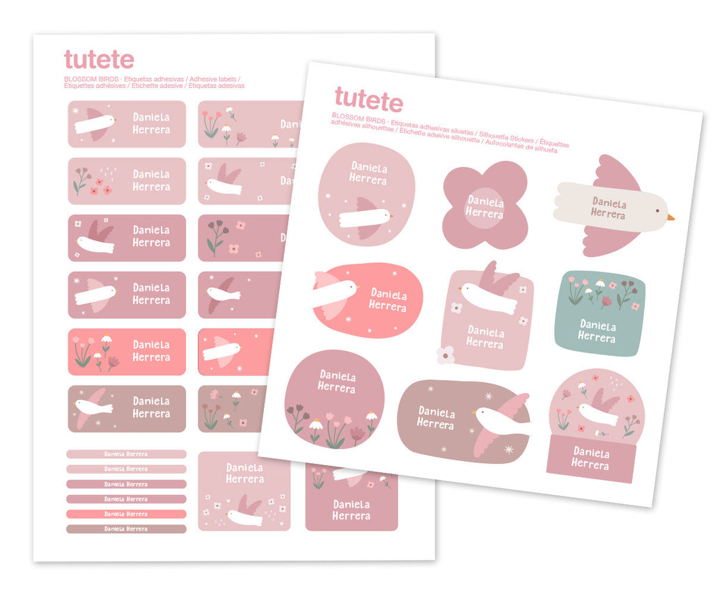 Tutete Pack Combinado Termocolantes e Adesivos Blossom Birds
