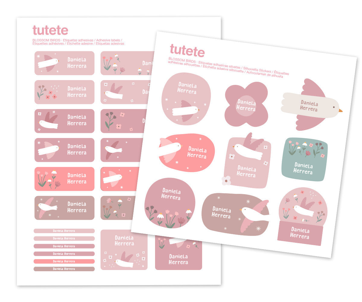 Tutete Pack Combinado Termocolantes e Adesivos Blossom Birds