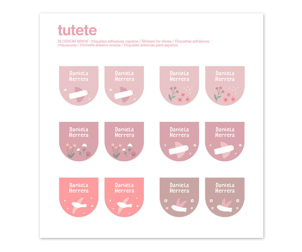 Tutete Pack Combinado Termocolantes e Adesivos Blossom Birds
