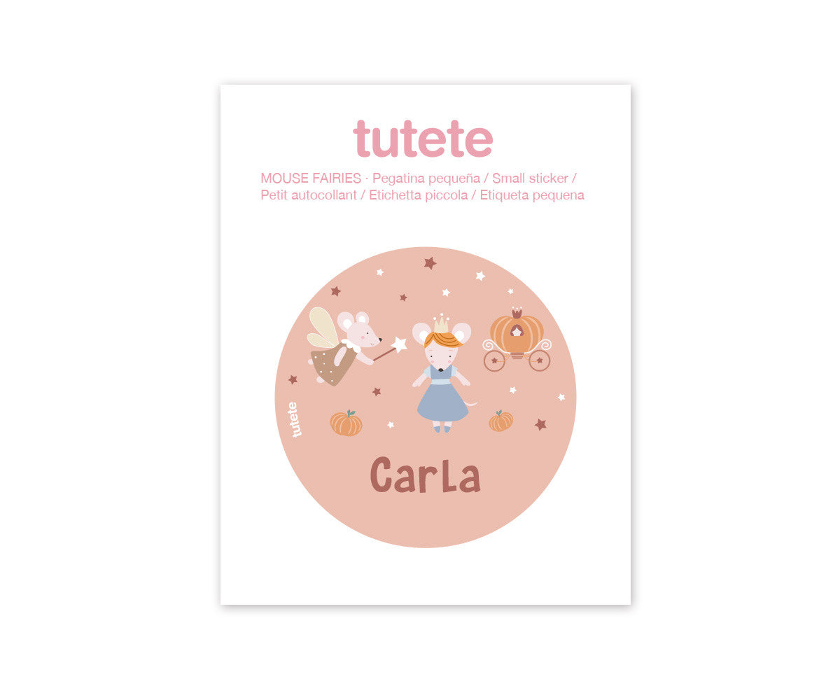 Tutete Adesivo Pequeno para Garrafas e Lancheiras Mouse Fairies