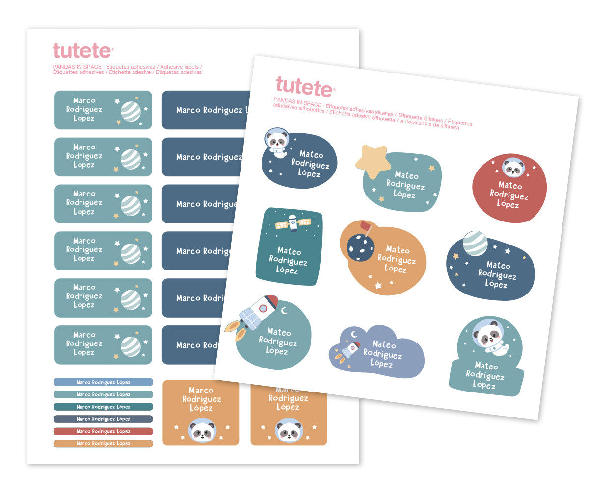 Tutete Adesivos de Objetos Pandas in Space