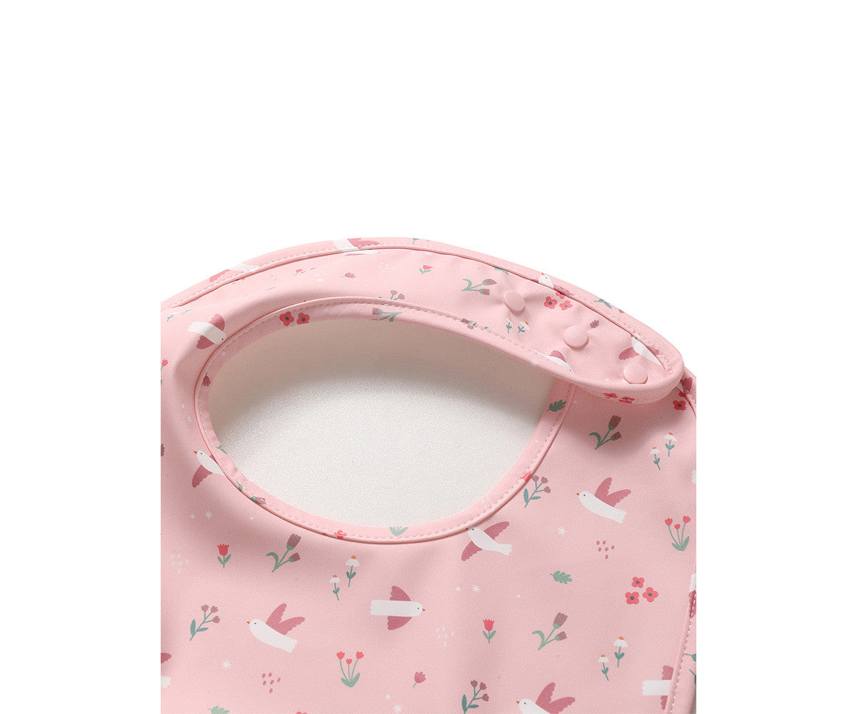 Tutete Babete Impermeável com Bolso Blossom Birds