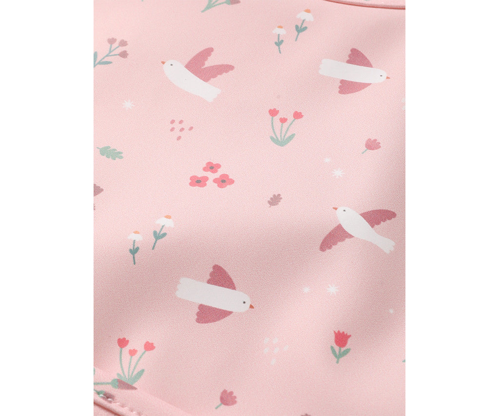 Tutete Babete Impermeável com Bolso Blossom Birds