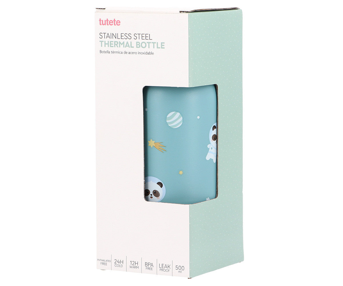 Tutete Garrafa Térmica de Aço 500 ml Pandas in Space