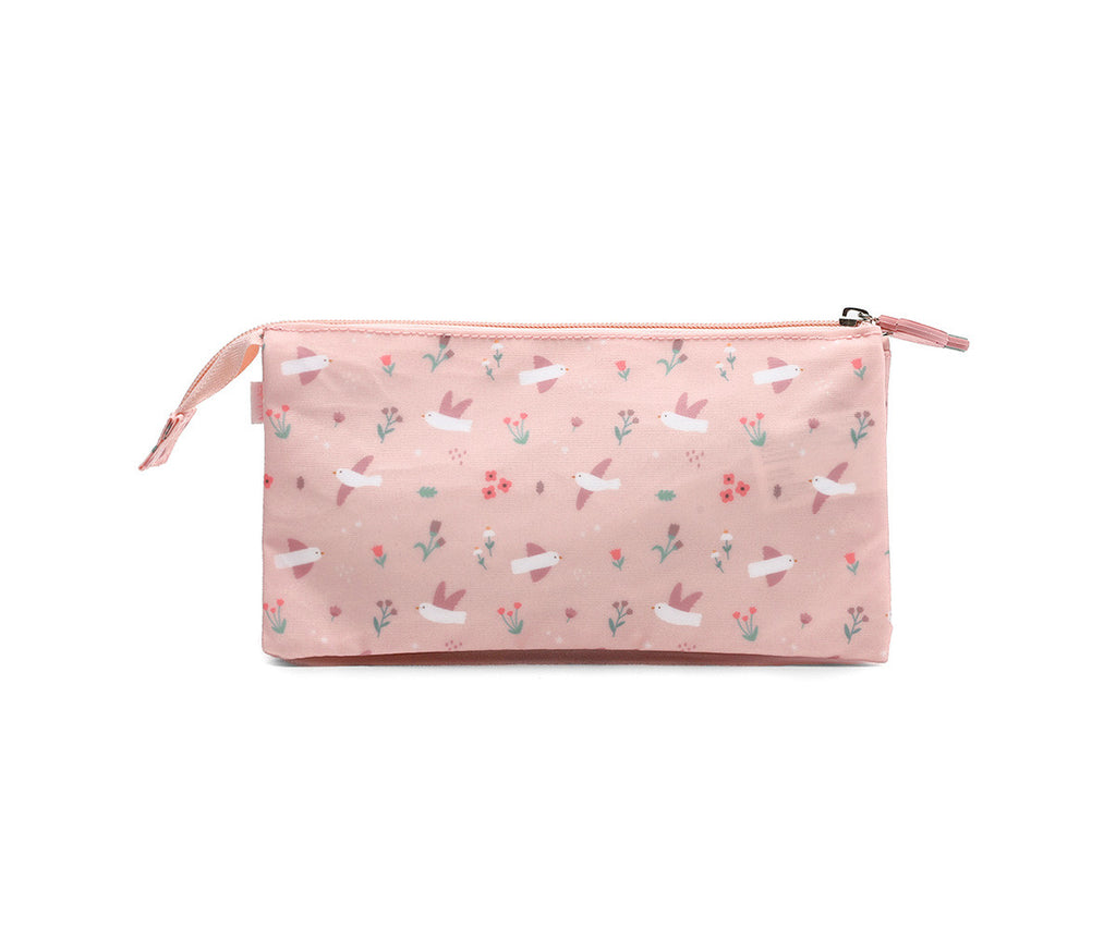 Tutete Estojo com 3 Compartimentos Personalizável Blossom Birds