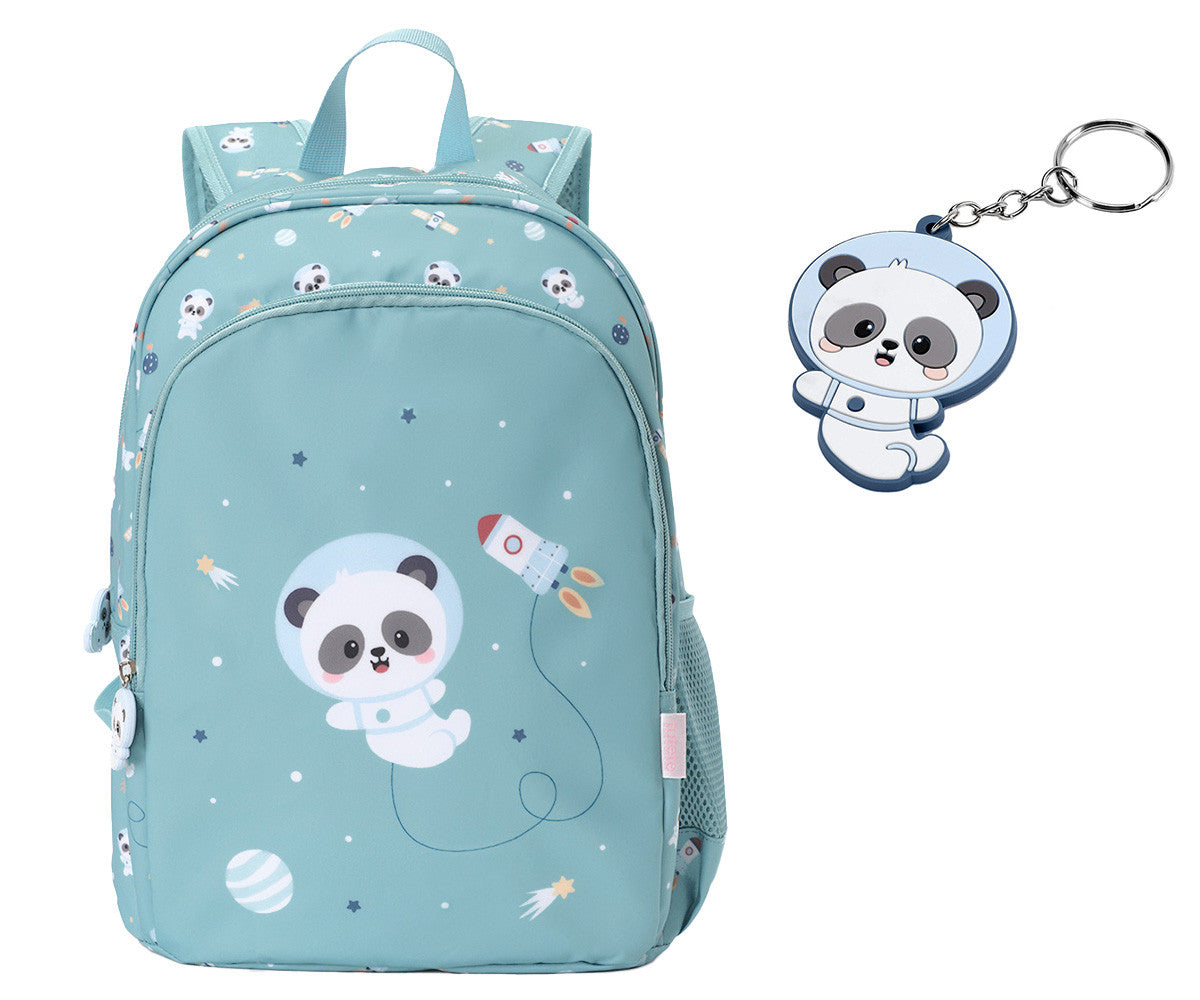 Tutete - Mochila Média + Porta-chaves Personalizável Pandas in Space
