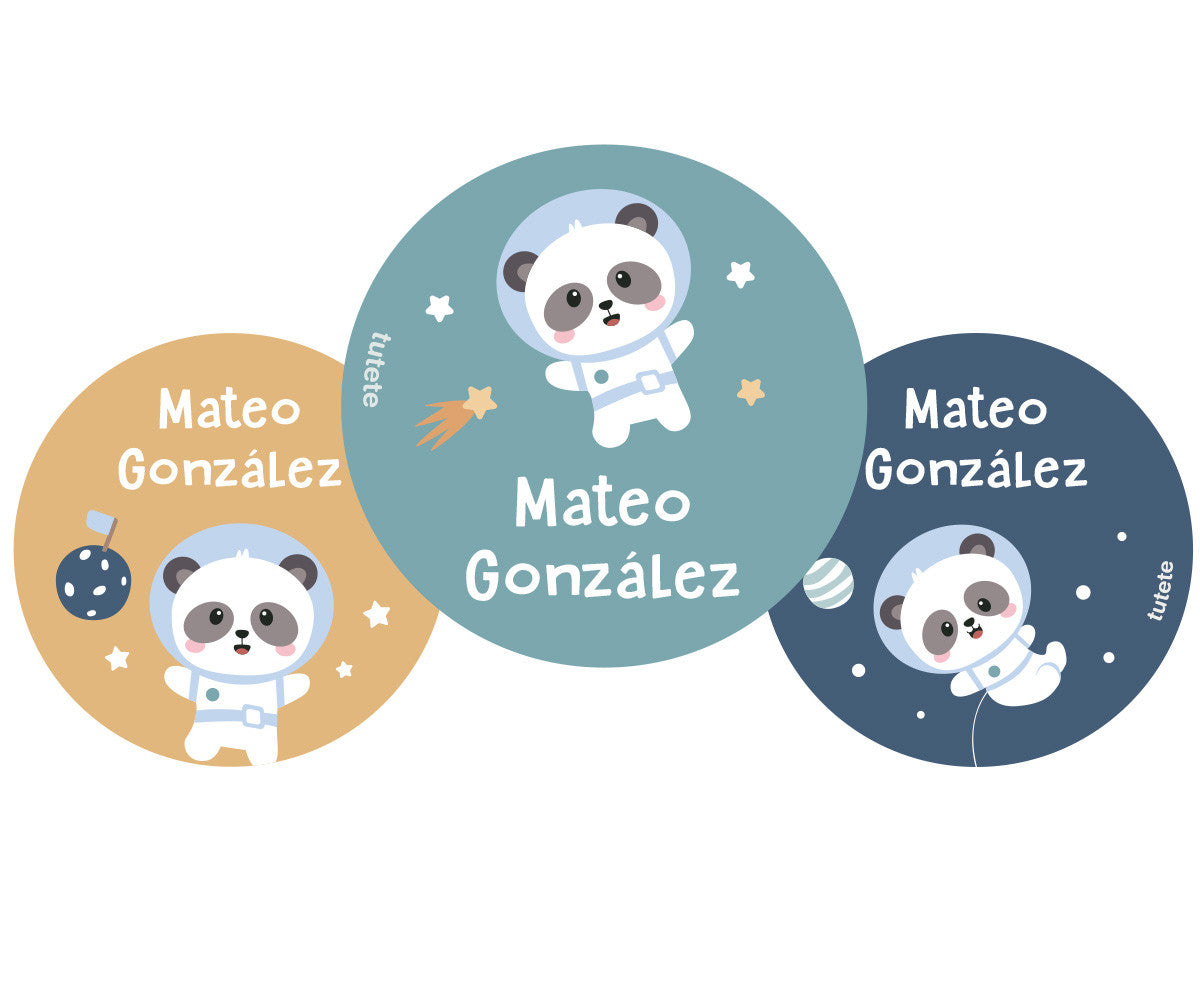 Tutete Pack de 3 Pins Personalizados Pandas in Space