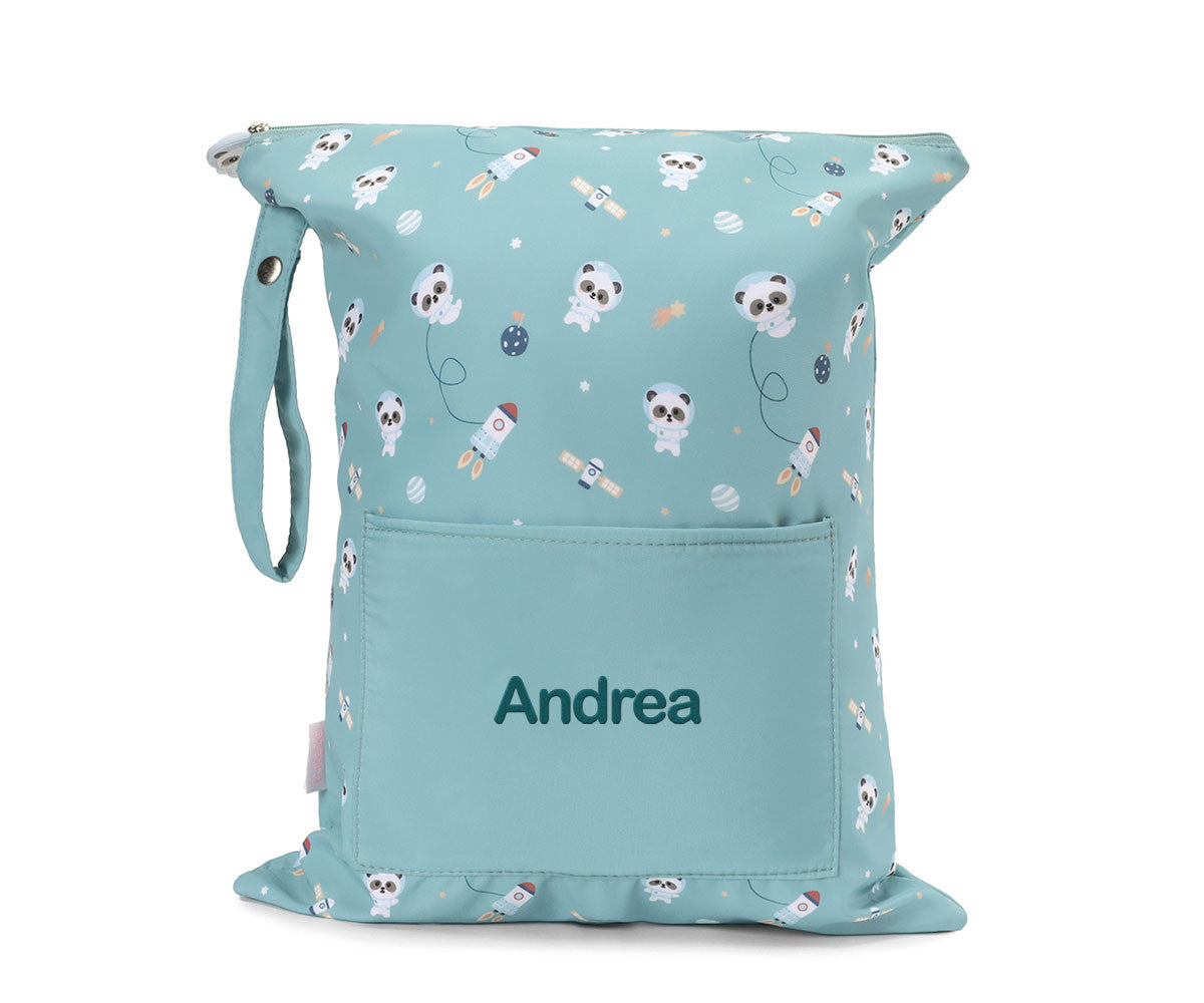 Tutete Bolsa Impermeável Grande Personalizável Pandas in Space