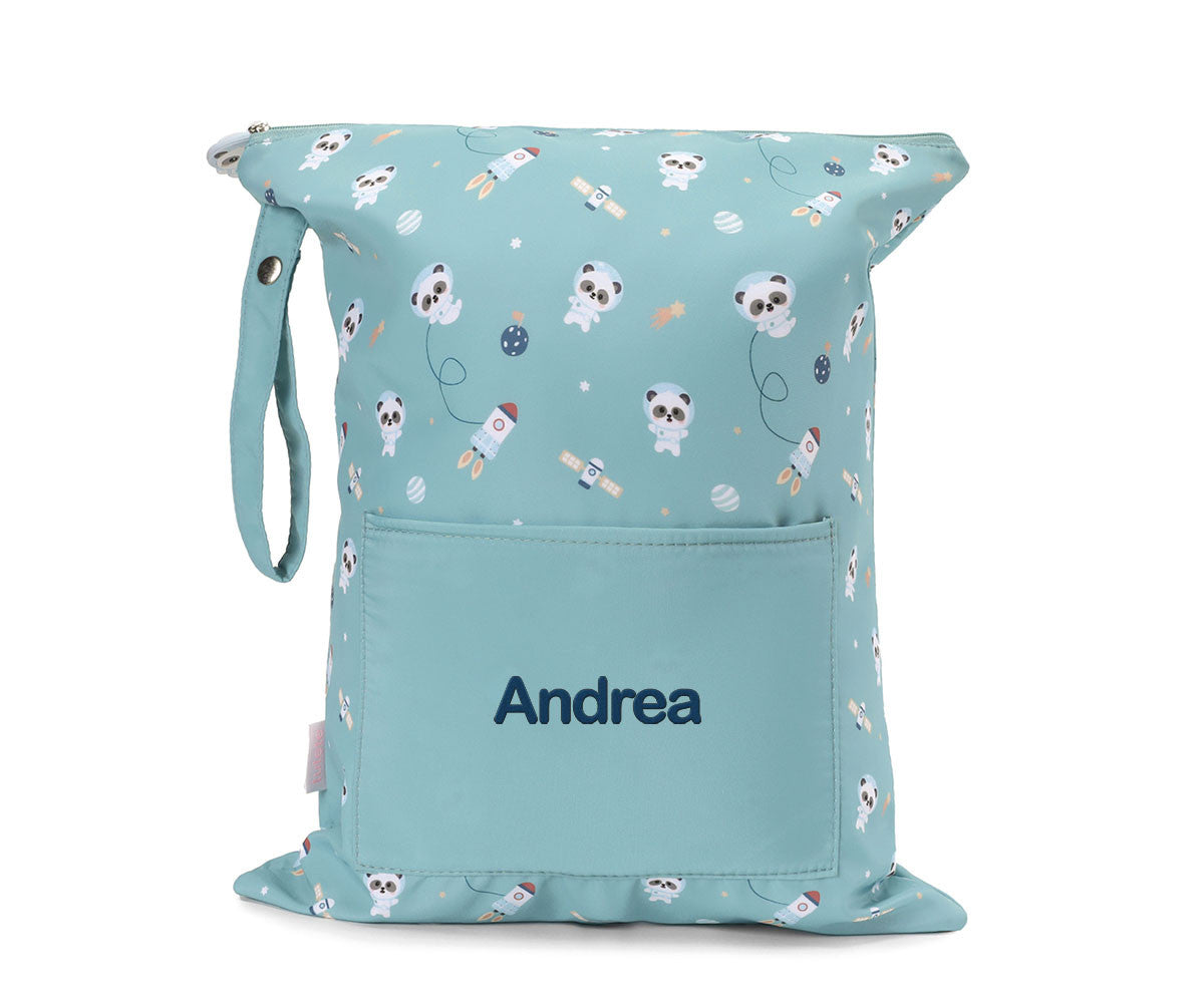 Tutete Bolsa Impermeável Grande Personalizável Pandas in Space