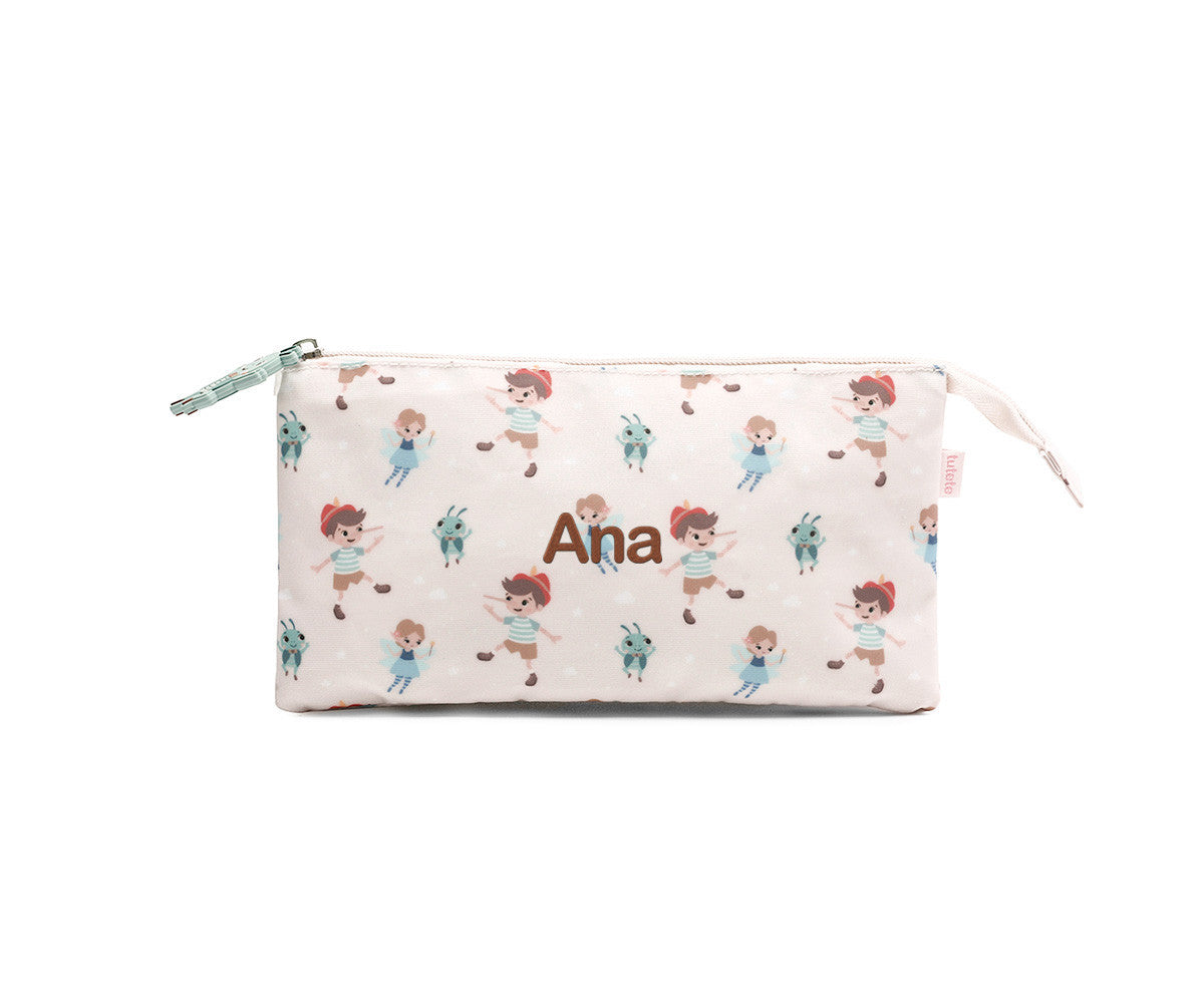 Tutete Estojo com 3 Compartimentos Personalizável Pinóquio