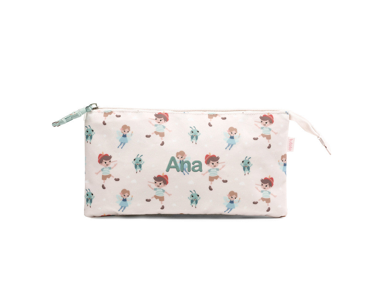 Tutete Estojo com 3 Compartimentos Personalizável Pinóquio