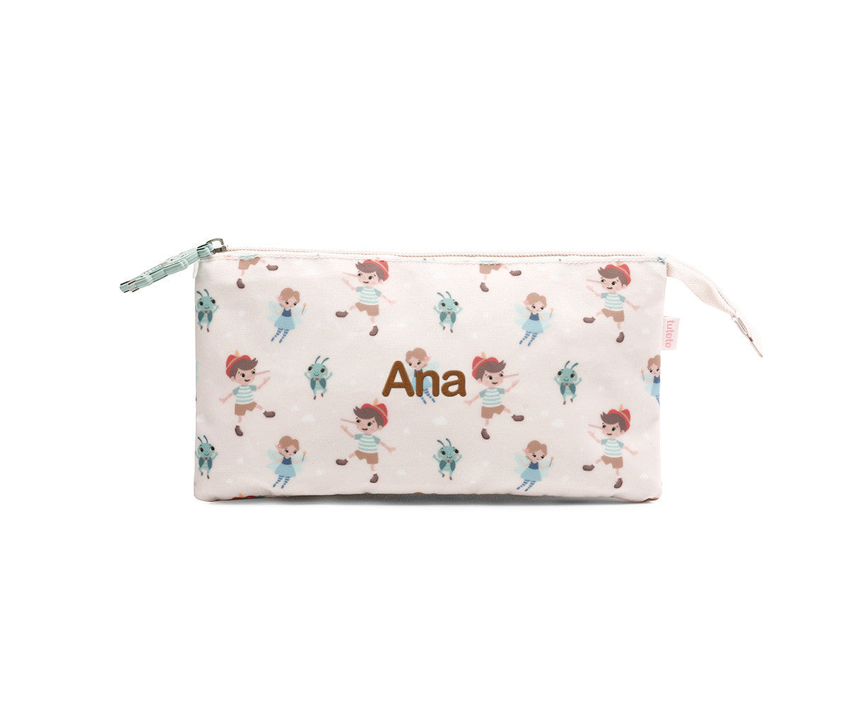 Tutete Estojo com 3 Compartimentos Personalizável Pinóquio