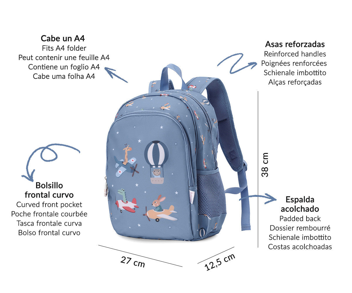 Tutete - Mochila Média + Porta-chaves Personalizável Planes