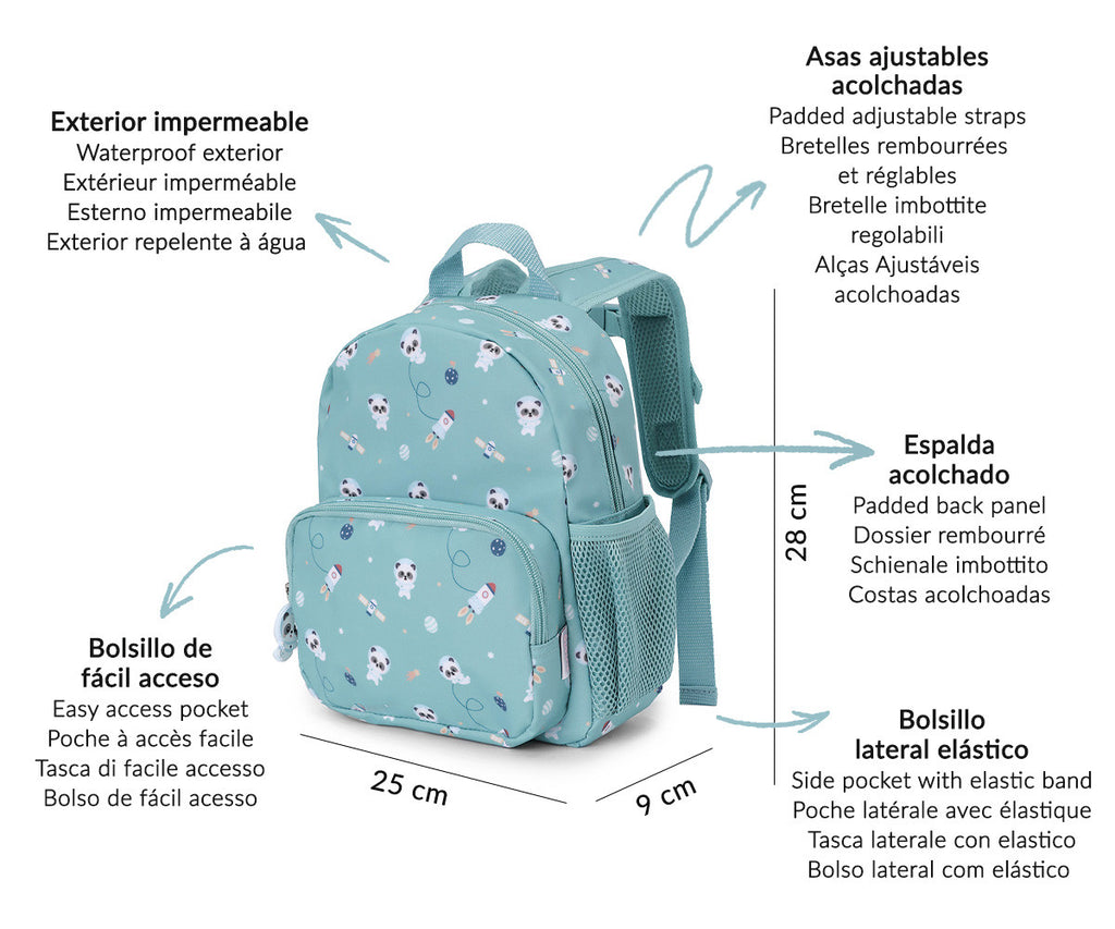 Mochila Tutete Pandas in Space