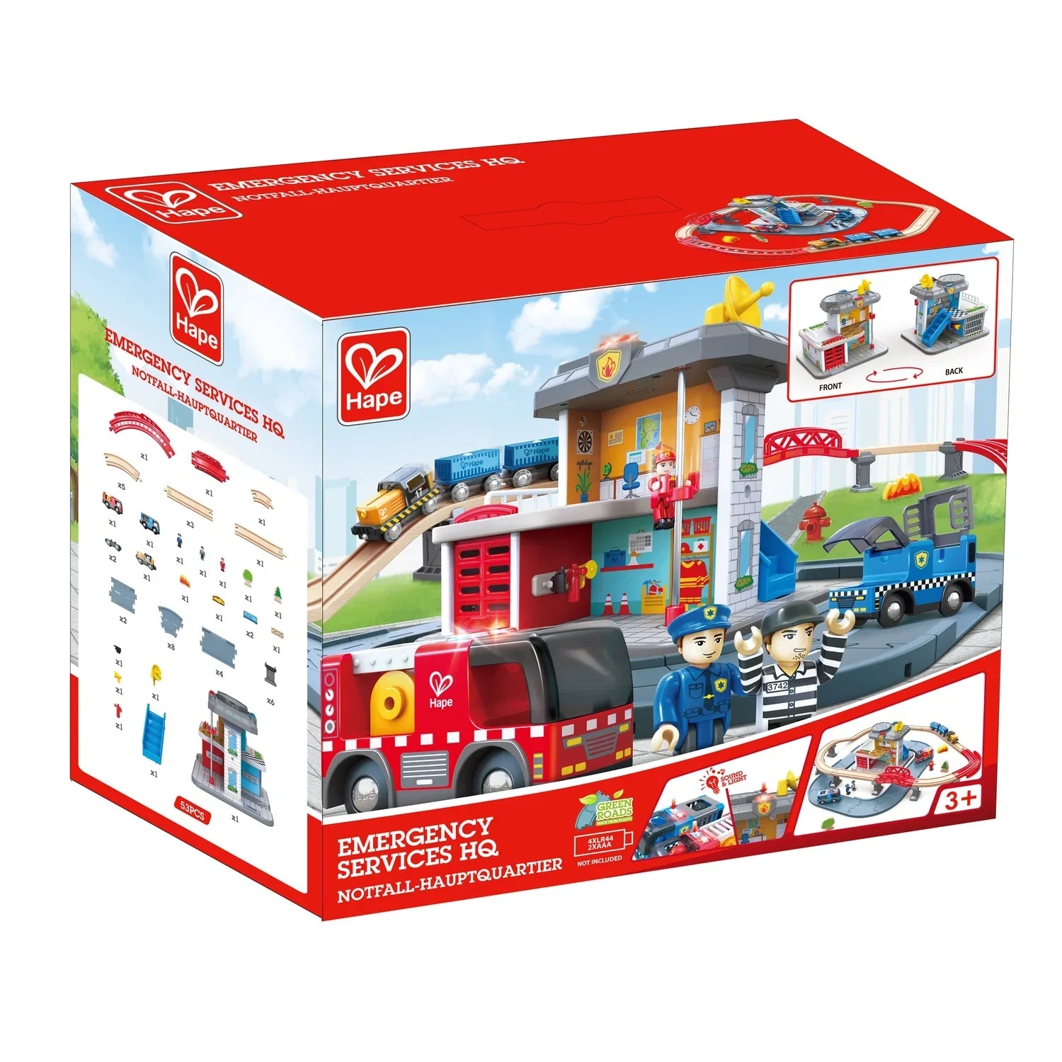 Hape Mega Kit Construção Estação dos Bombeiros e Polícia