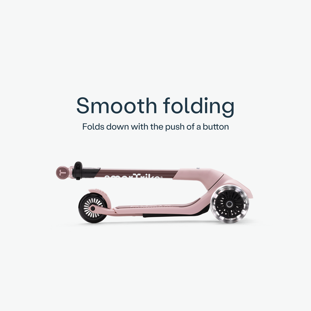 Smartrike XTEND Mini-Ride Rosa dobrada de forma compacta