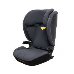 Cadeira auto Axkid Nextkid em cinzento escuro, vista de frente com foco na cabeceira ajustável.