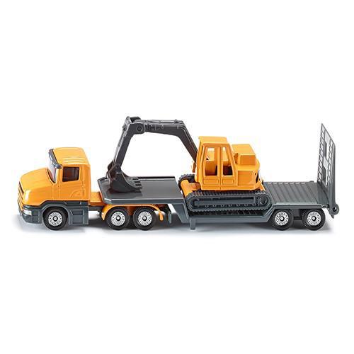 SIKU Miniatura CAMIÃO DE TRANSPORTE DE PESADOS COM ESCAVADORA
