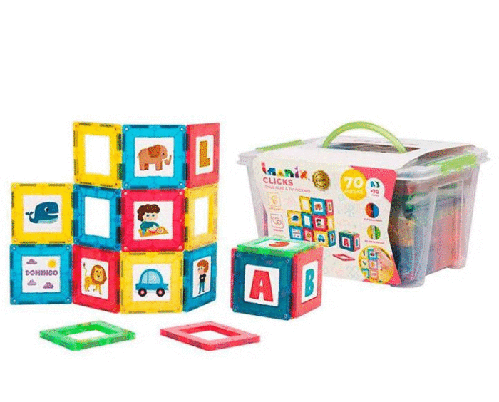 BRAINTOYS IMANIX Jogo blocos Magnético Caixa com 140 peças (70+70)