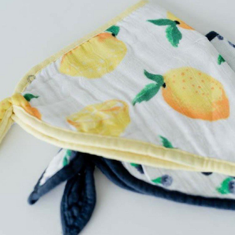 Little Unicorn Conjunto de 2 baberos 100% algodón Summer Poppy