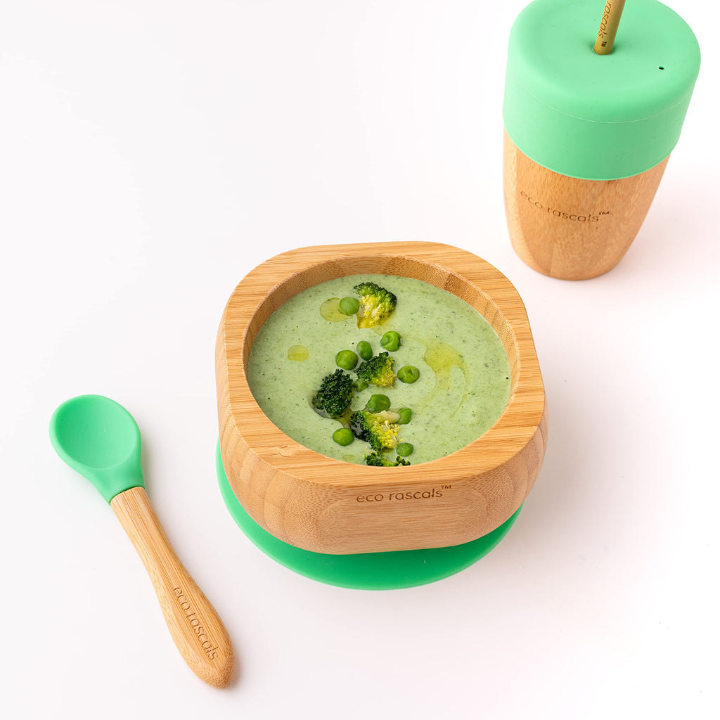 Eco Rascals - Set de vajilla de bambú Coche Verde