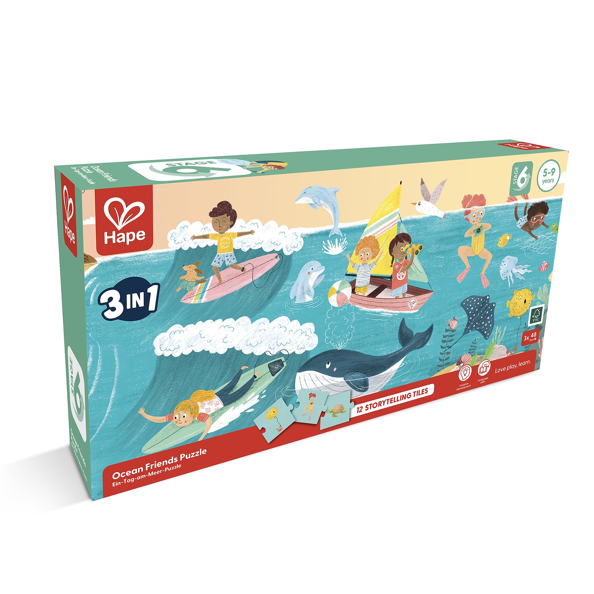 Hape Puzzle 3 em 1 Oceano