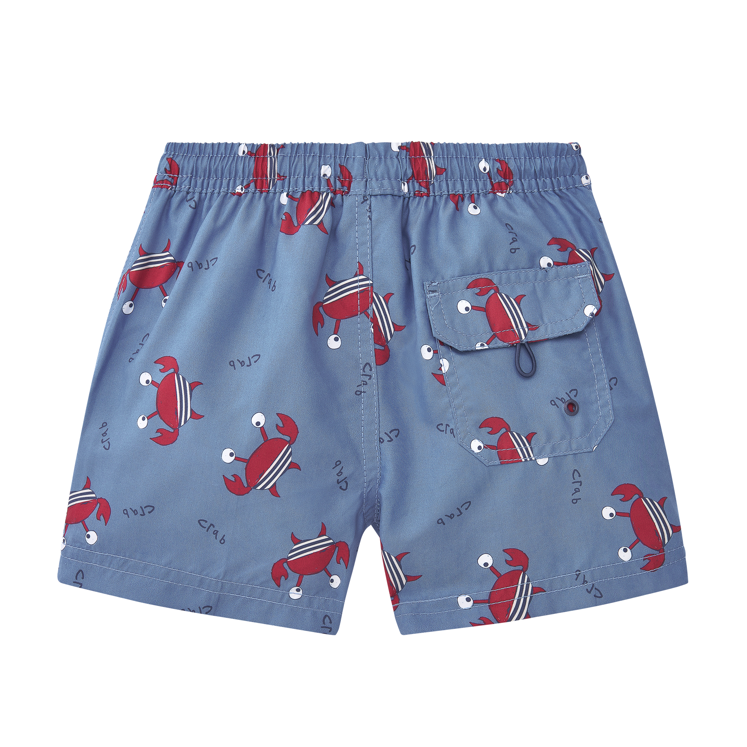 Waterlemon Calção tecido de Praia - Piscina Caranguejo com fundo Azul