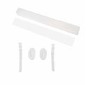 Componentes do Micuna Kit Co-sleeping: tabuleiro ponte, colchoneta estofada e fitas de fixação com travões.