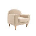 Sofá infantil Micuna Mini com tapizado Beige e pés em madeira, fundo branco