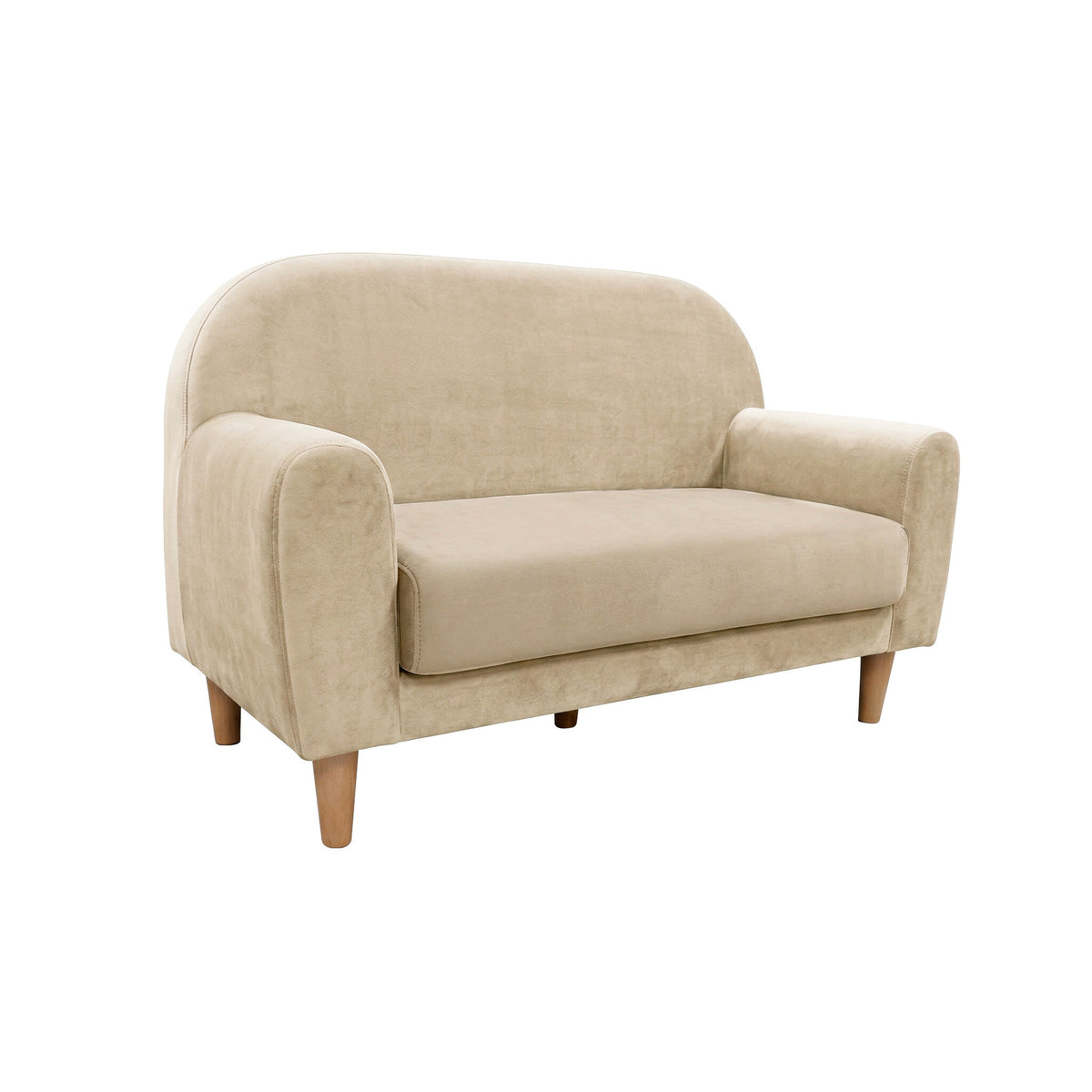Sofá infantil de dois lugares Micuna Mini Duo com tapizado Beige e pés em madeira