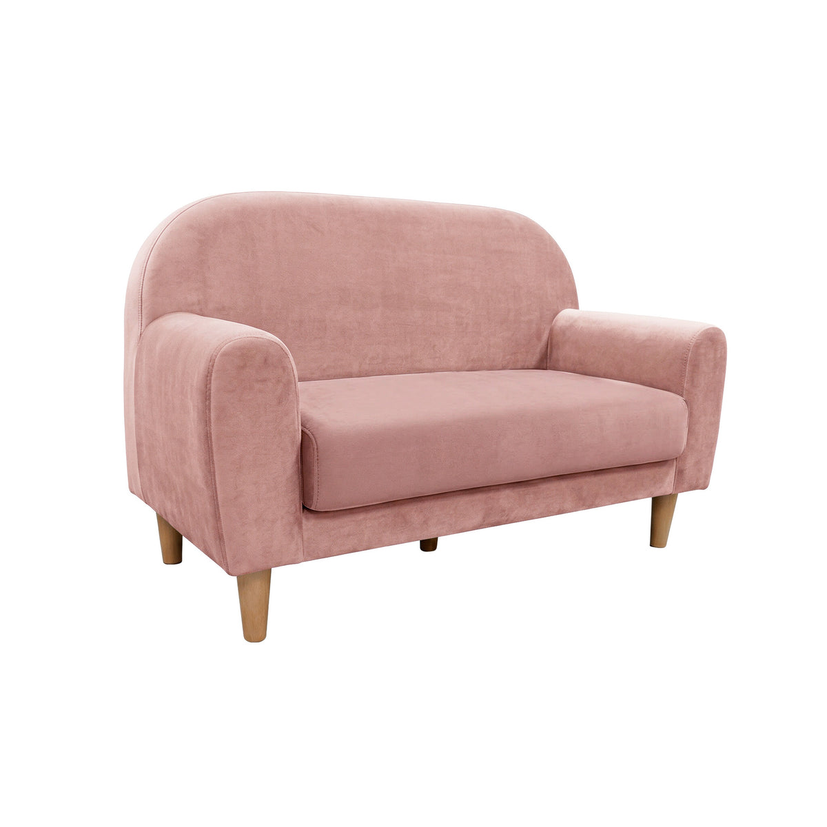 Sofá infantil de dois lugares Micuna Mini Duo com tapizado Rosa Tierra e pés em madeira
