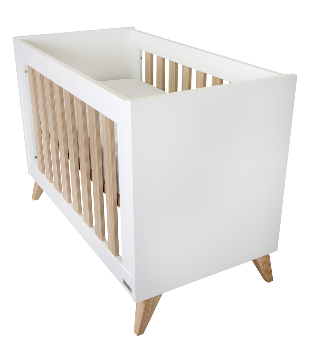 Lazio Berço de bebé 120x60 branco e natural da IKID, fotografia 1