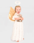 Vestido de Anjo da Den Goda Fen, disfarce para criança