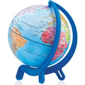 Globo terrestre Tecnodidattica Giacomino Continenti de 16cm em azul, mostrando Europa, África e América do Sul.