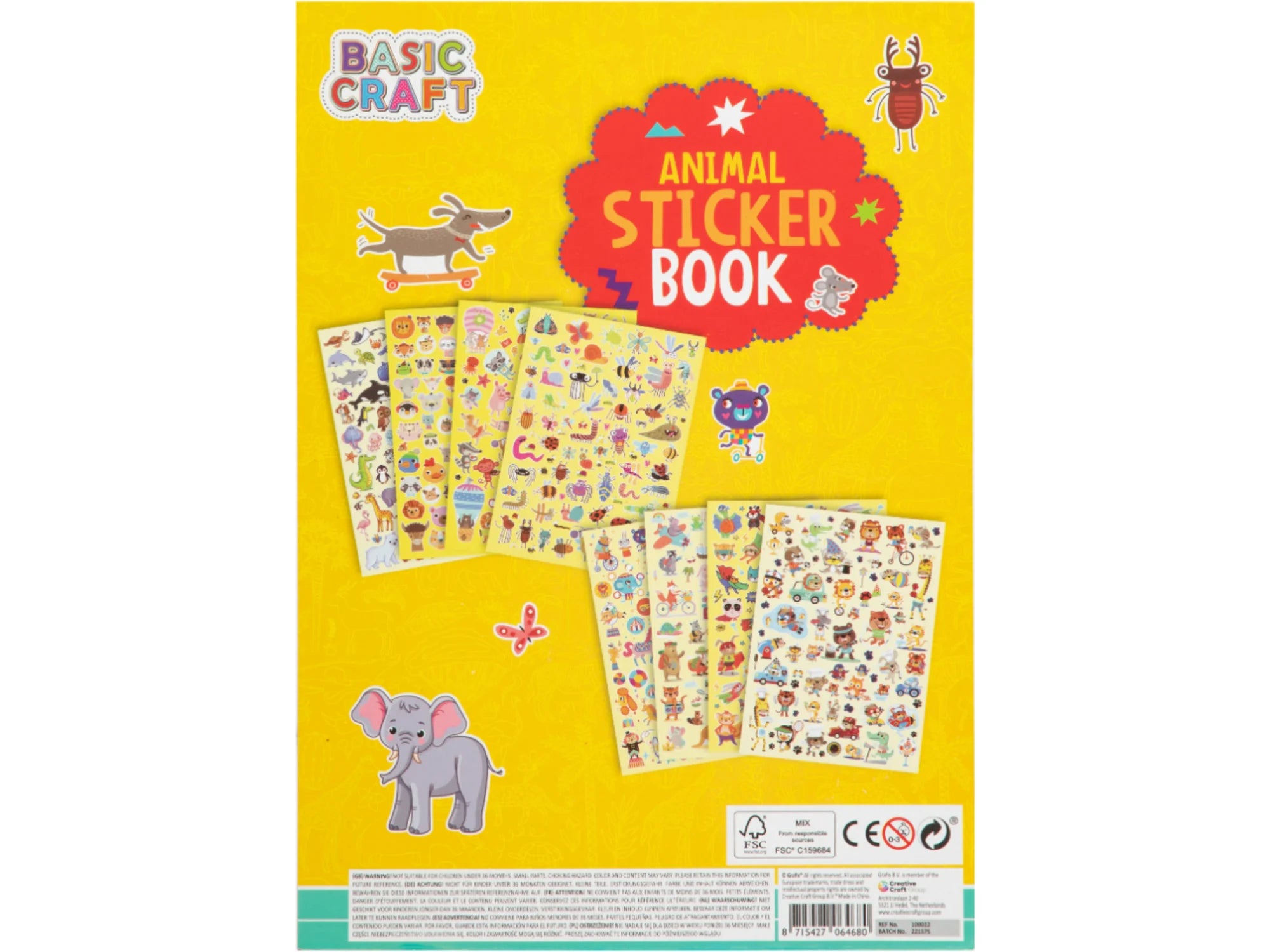 Grafix Livro de colorir A4 + stickers Animais