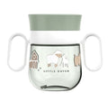 Copo de treino Mepal 360º da Little Dutch, coleção Little Farm, com 200ml, asas brancas e ilustrações de ovelhas e um celeiro.