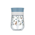Copo de treino Little Dutch Mepal 360º Forest Friends 300ml em fundo branco, mostrando o design de animais e folhas.