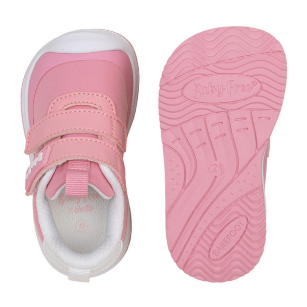BabyFree Barefoot Sapatilha Velcros Mesh Rosa
