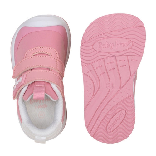 BabyFree Barefoot Sapatilha Velcros Mesh Rosa
