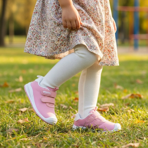 BabyFree Barefoot Sapatilha Velcros Mesh Rosa