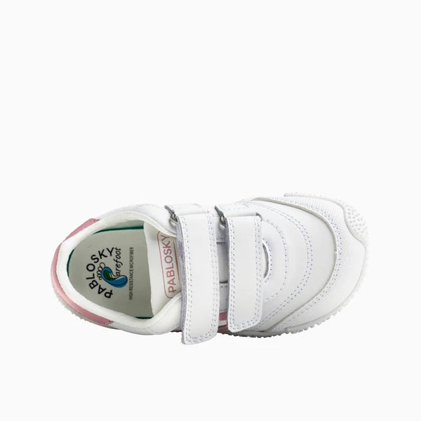 Pablosky Barefoot Sapatilha Zarpa Branco e Rosa